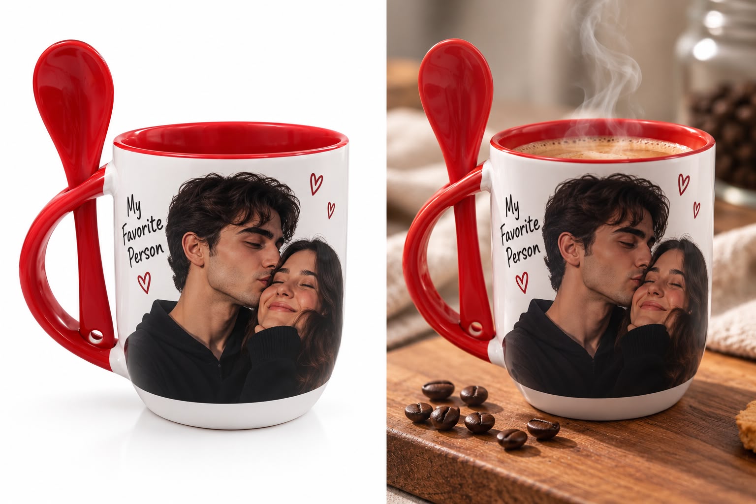 Custom Printed Mug with Spoon