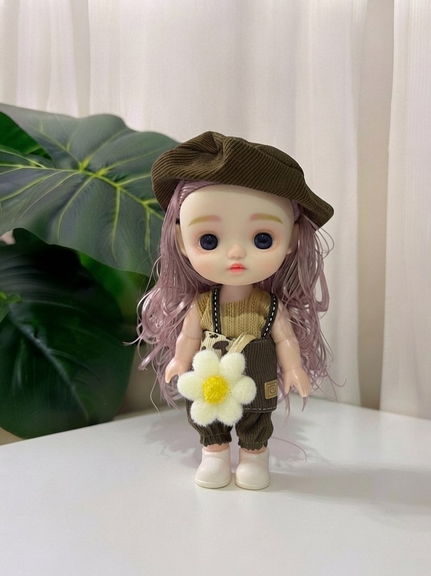 Toy Doll with Brown Overall