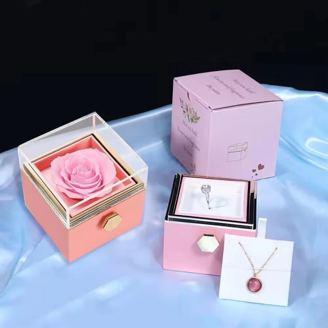 Necklace and Eternal Rose Ring Box