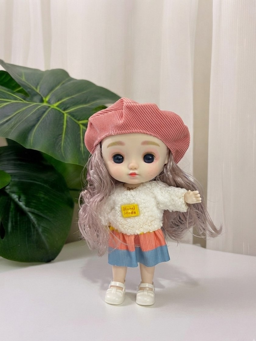 Articulated Doll with Pink Beret