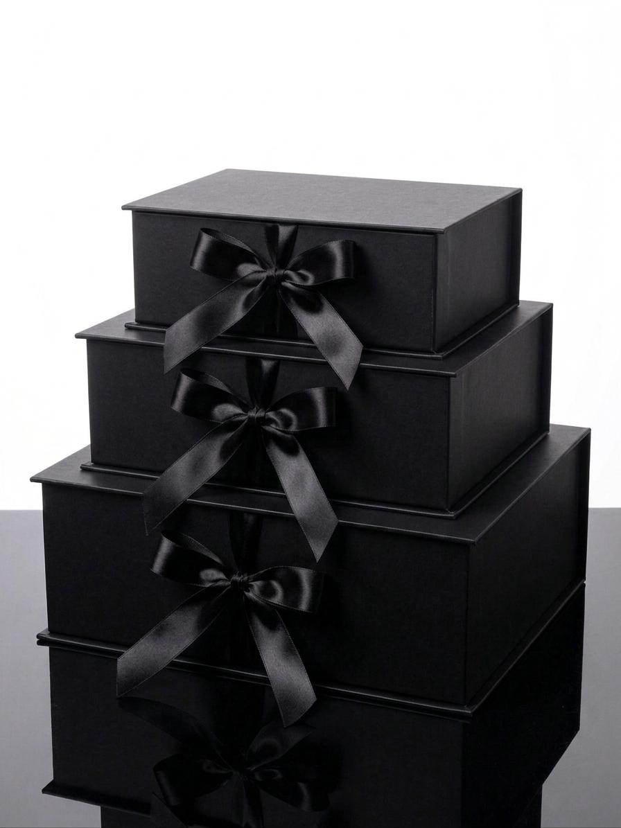 Square Gift Box with Satin Ribbon