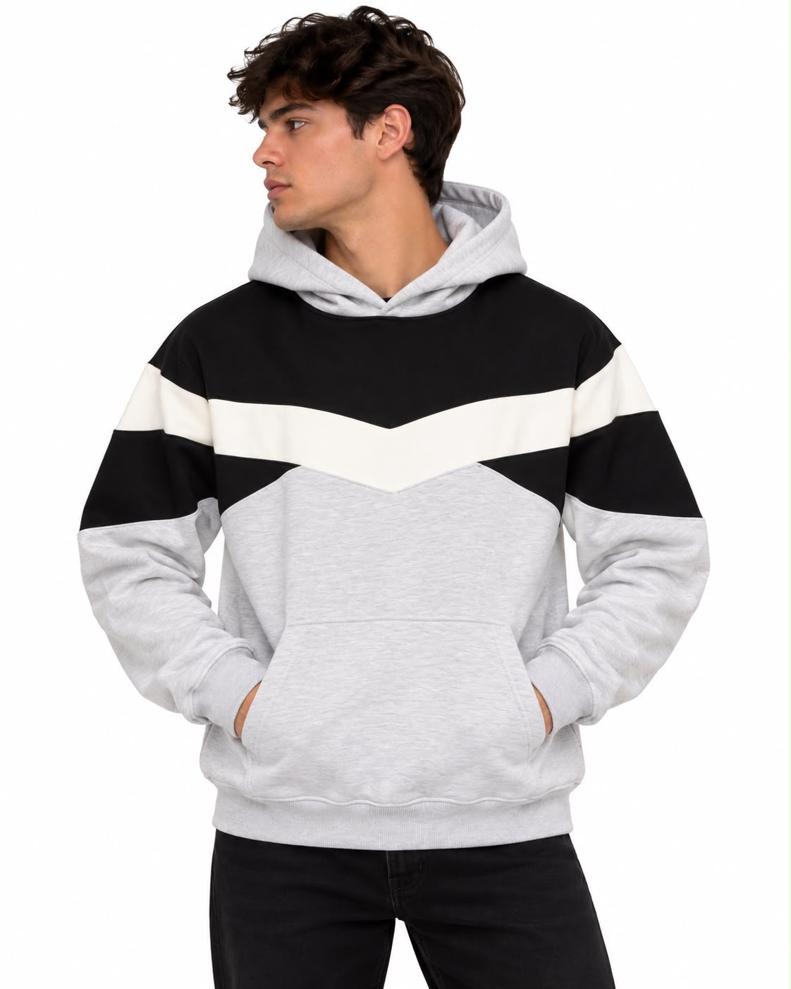 Men's Color-Block Fleece Hoodie 