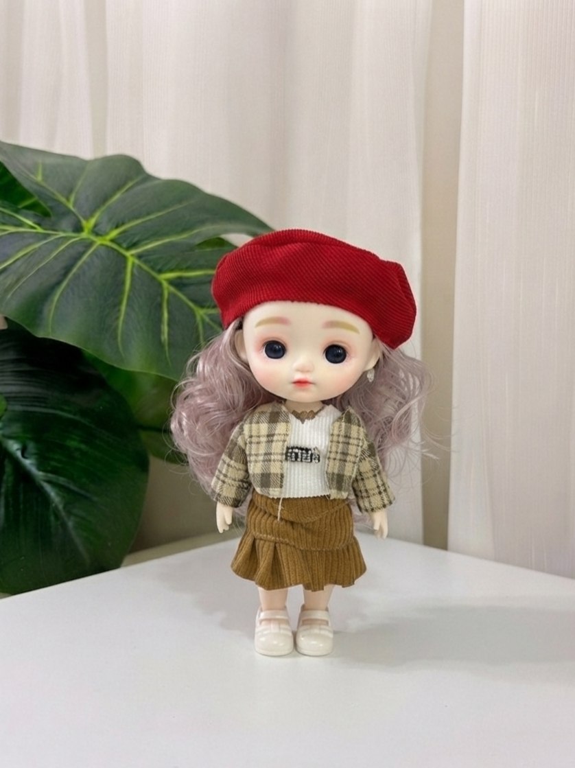 Articulated Doll with Red Beret