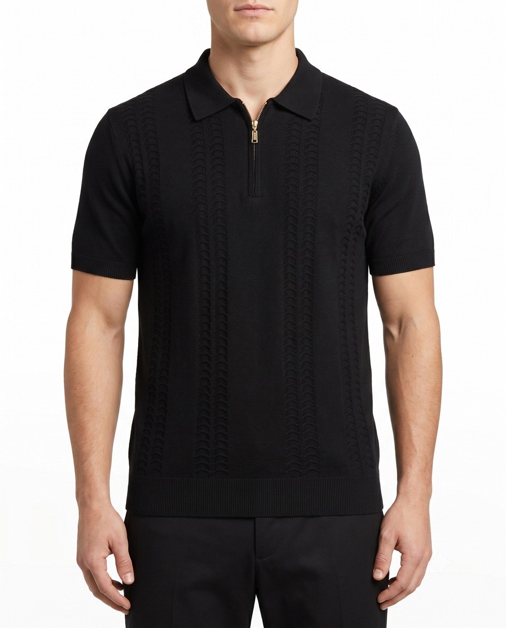 Men's Half-Zip Knit Polo Shirts