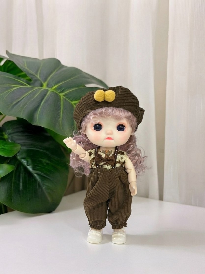 Articulated Doll with Brown Beret