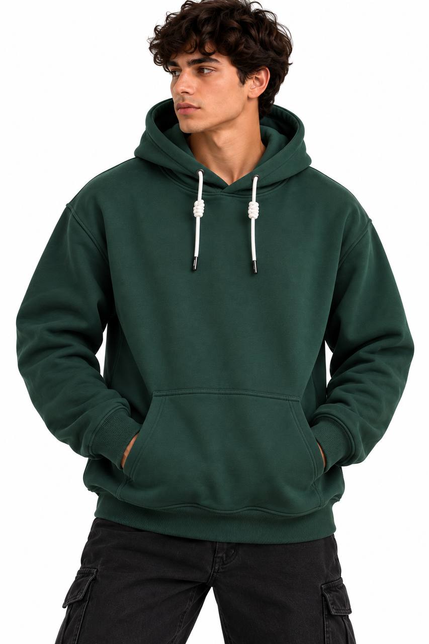 Men's Solid Front Pocket Hoodie